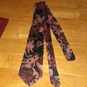 Paisley Silk Tie Black and Red Formal Accessory